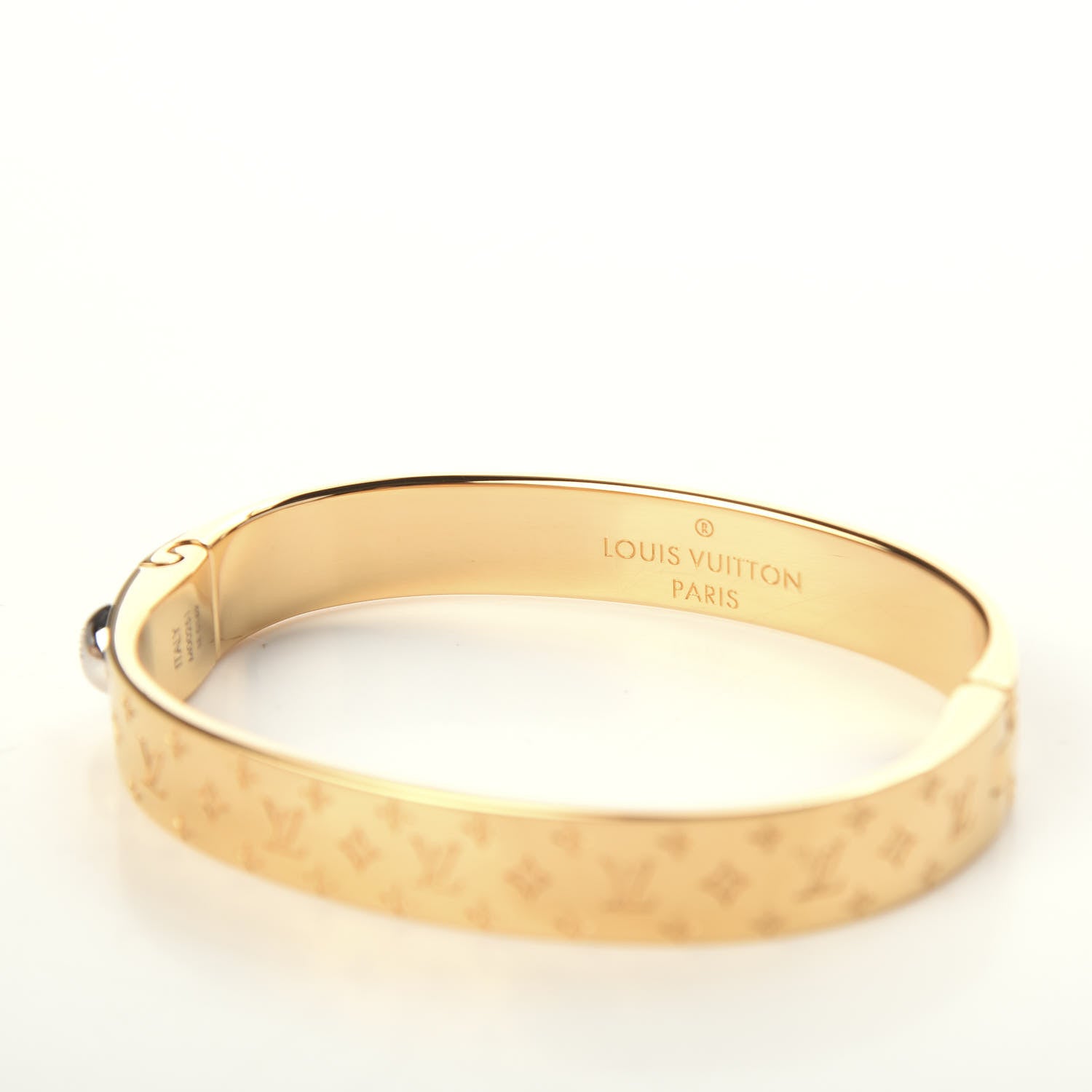 Louis Vuitton Brass Monogram Nanogram Cuff S Gold 4 of 4