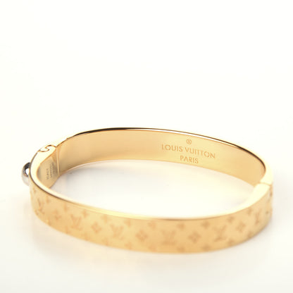 Louis Vuitton Brass Monogram Nanogram Cuff S Gold 4 of 4
