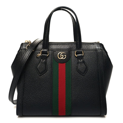 Gucci Textured Calfskin Web Small Ophidia Tote Bag Black 1 of 10