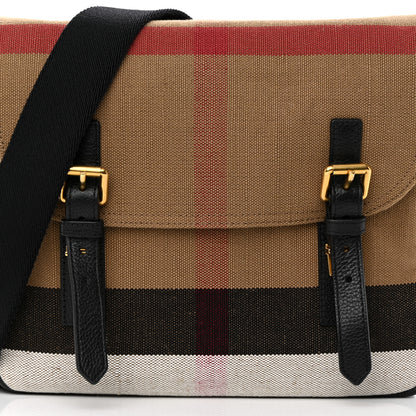 Burberry Canvas Mega Check Large Baildon Messenger Bag Black 9 of 12