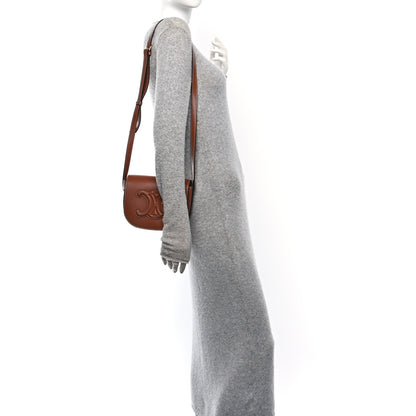 Celine Smooth Calfskin Cuir Triomphe Folco Crossbody Bag Tan 2 of 10