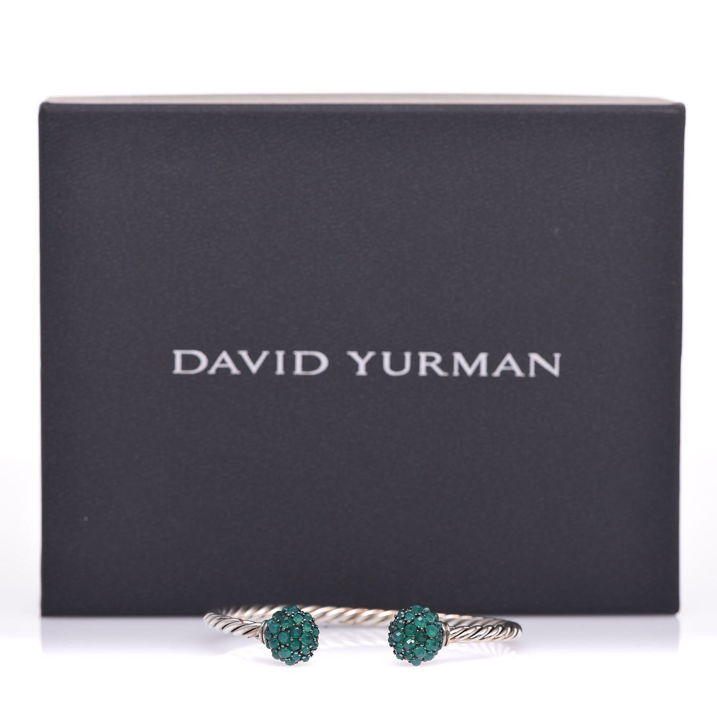 Sterling Silver Green Onyx Osetra Cuff Bracelet