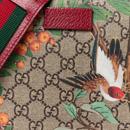Gucci GG Supreme Monogram Tian Web Camera Bag Beige Multicolor Red 9 of 15