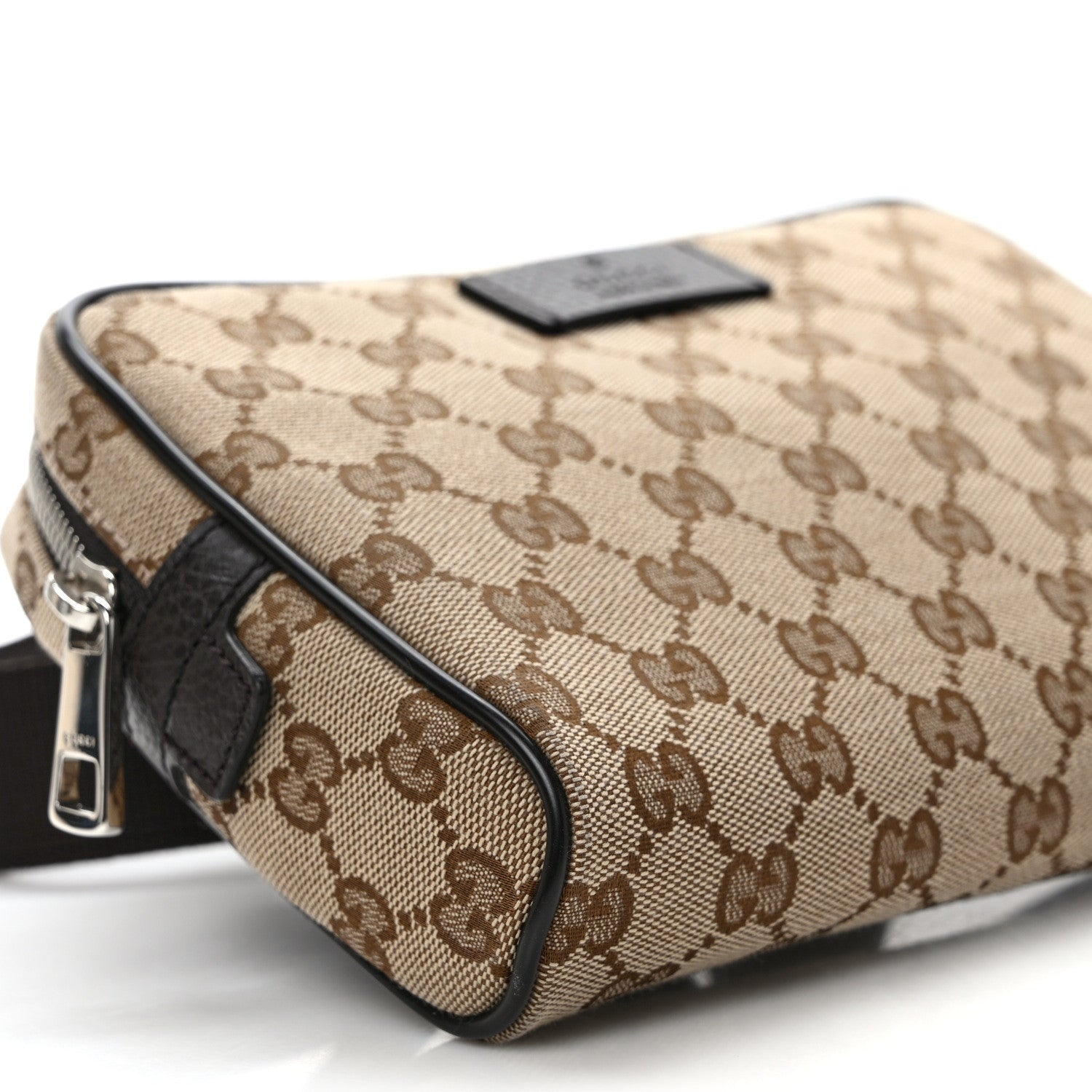 Gucci Monogram Dollar Calfskin Belt Bag Beige Ebony Testa di Moro Marrone Scuro 8 of 9