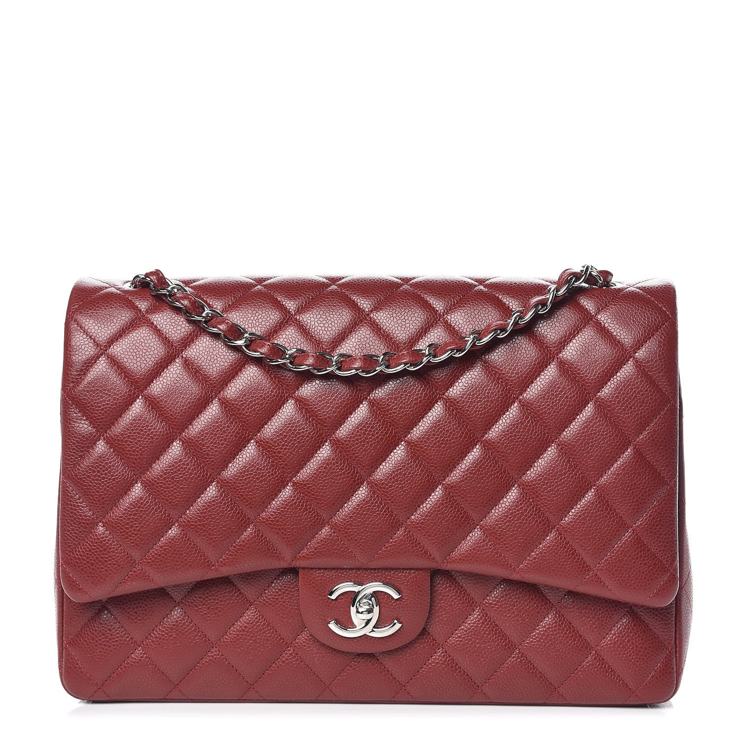 Chanel Caviar Quilted Maxi Double Flap Red 1 of 10