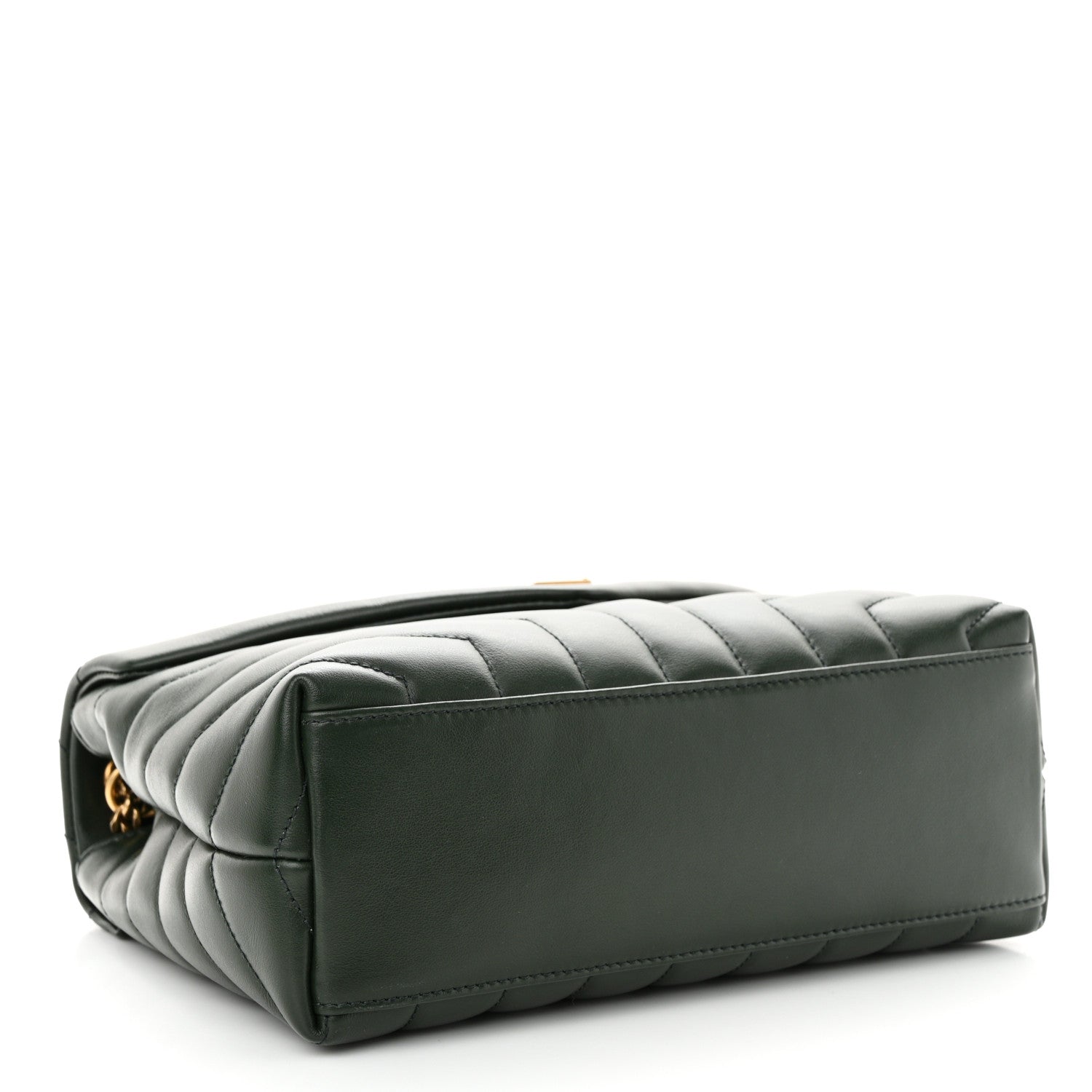 Saint Laurent Calfskin Y Quilted Monogram Small Loulou Chain Satchel Dark Mint 4 of 11