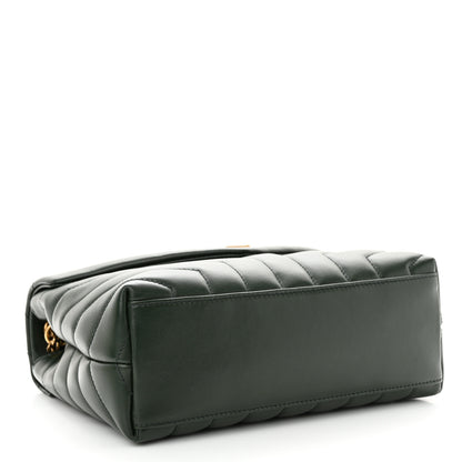 Saint Laurent Calfskin Y Quilted Monogram Small Loulou Chain Satchel Dark Mint 4 of 11