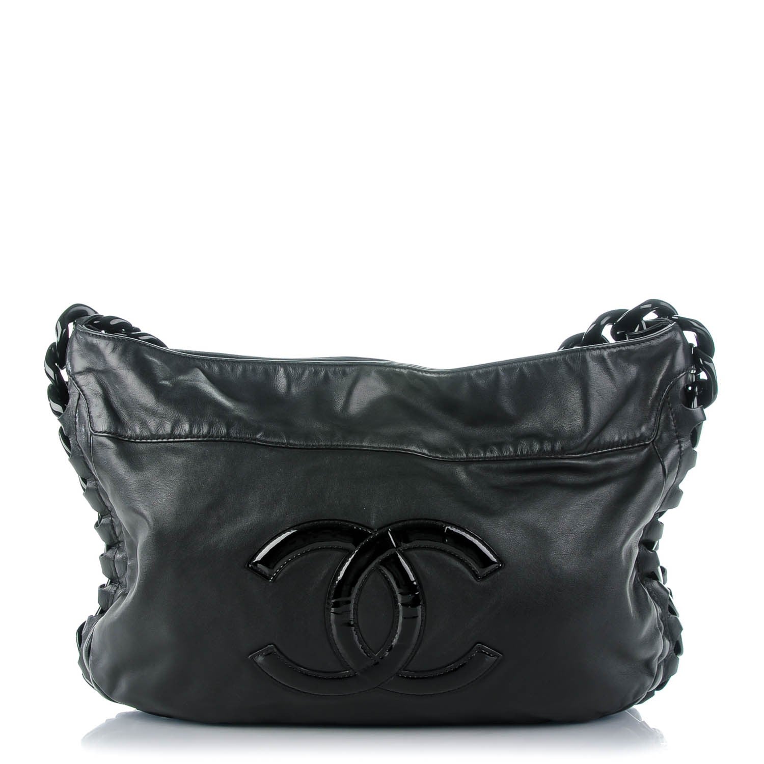 Chanel Calfskin Modern Chain Rhodoid Hobo Black 1 of 7