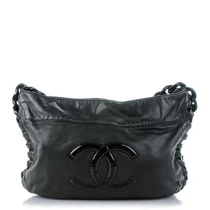 Chanel Calfskin Modern Chain Rhodoid Hobo Black 1 of 7