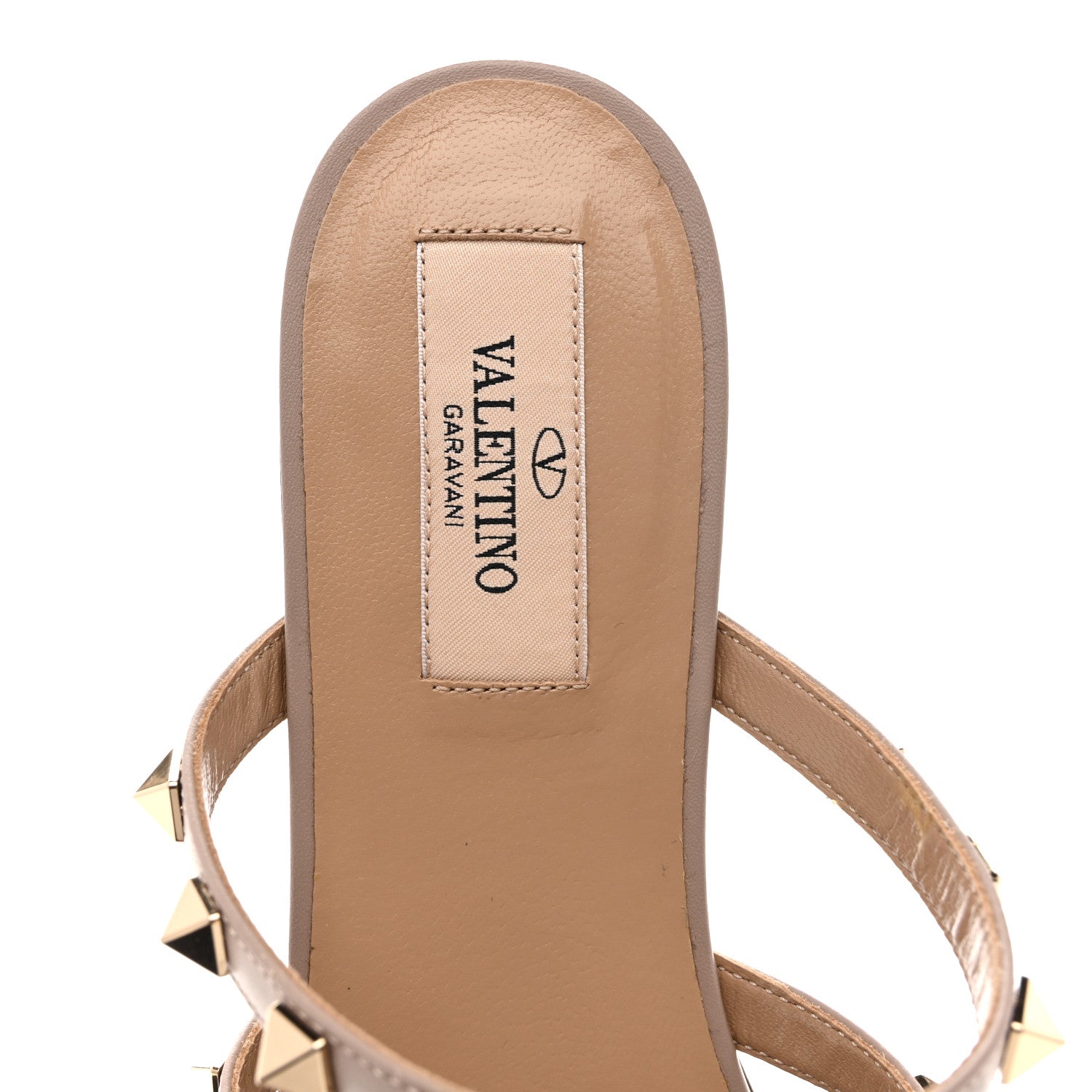Valentino Garavani Pebbled Calfskin Rockstud Flat Cage Mules 36.5