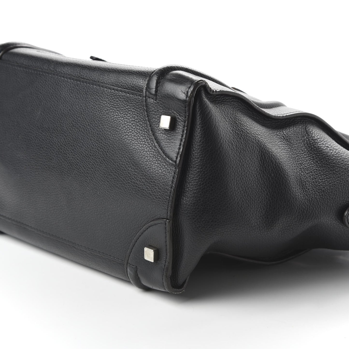 Drummed Calfskin Mini Luggage Black