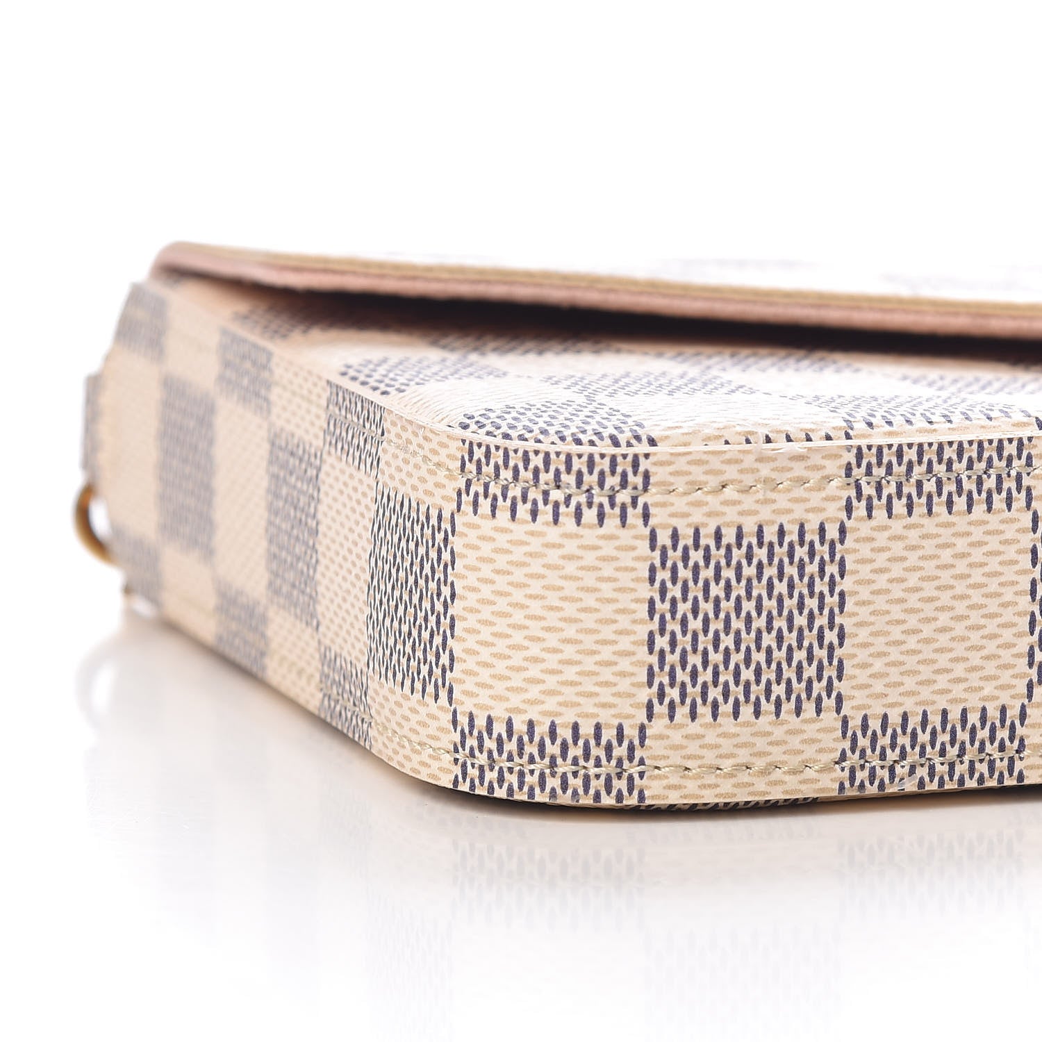 Louis Vuitton Damier Azur Pochette Felicie Chain Wallet Rose Ballerine 9 of 12