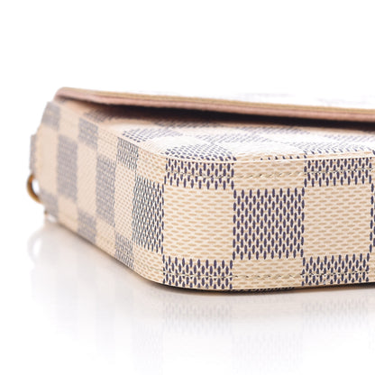 Louis Vuitton Damier Azur Pochette Felicie Chain Wallet Rose Ballerine 9 of 12