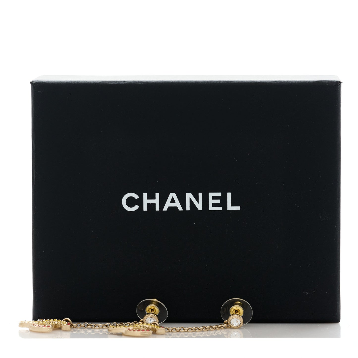 Crystal CC Drop Earrings Gold Multicolor