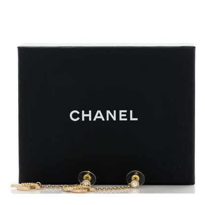 Chanel Crystal CC Drop Earrings Gold Multicolor 5 of 5