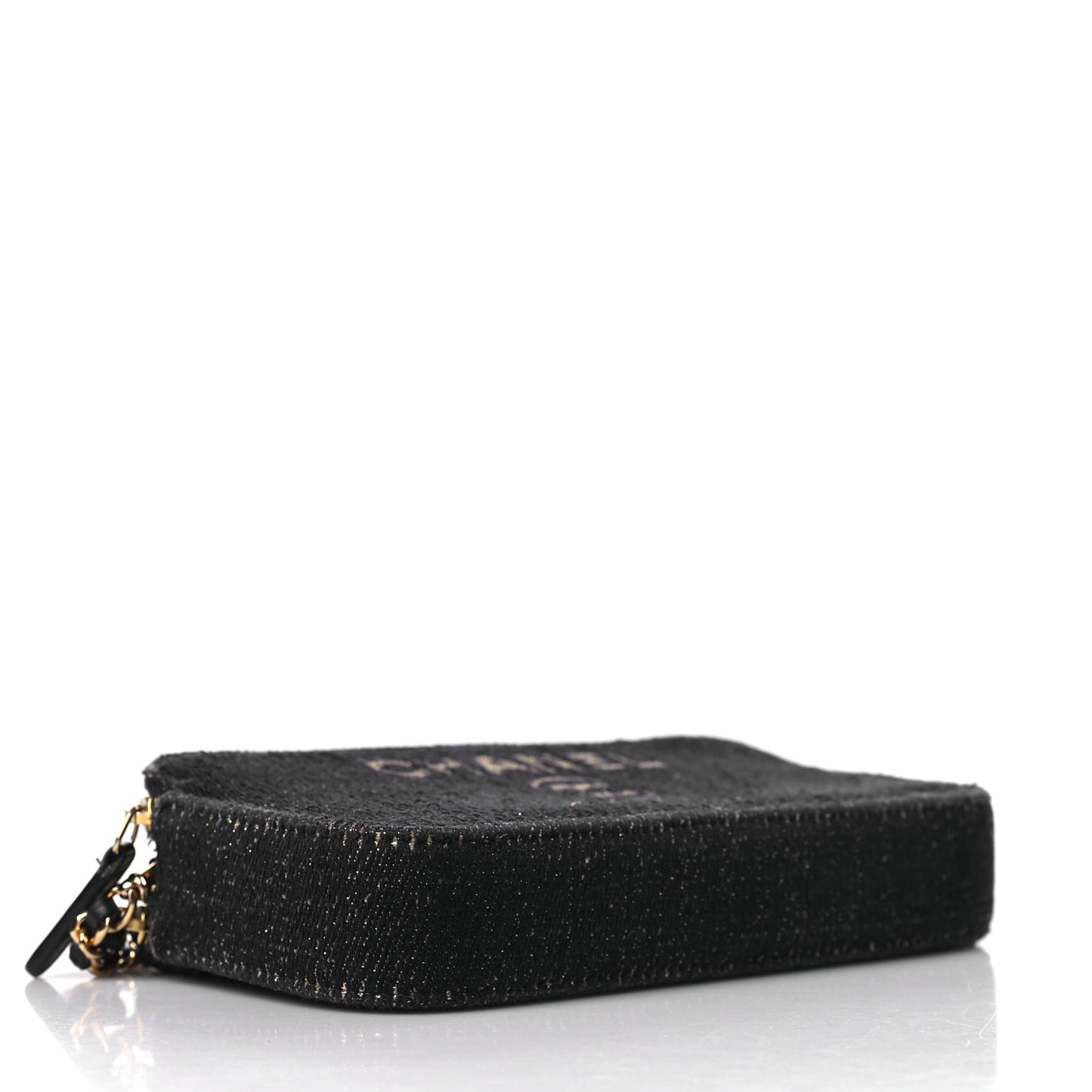Canvas Small Deauville Clutch With Chain Black