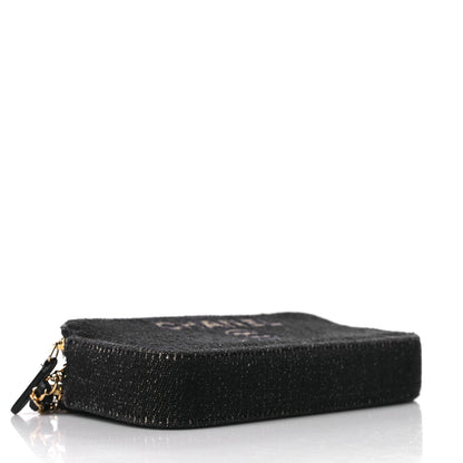 Chanel Canvas Small Deauville Clutch With Chain Black 4 of 10