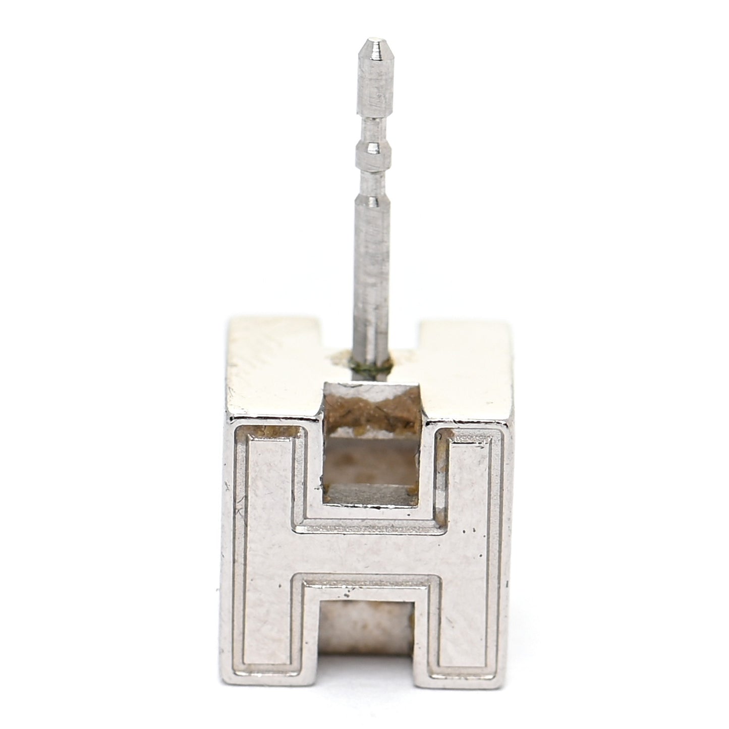 Palladium Lacquered Cage d'H Earrings Rose Indien