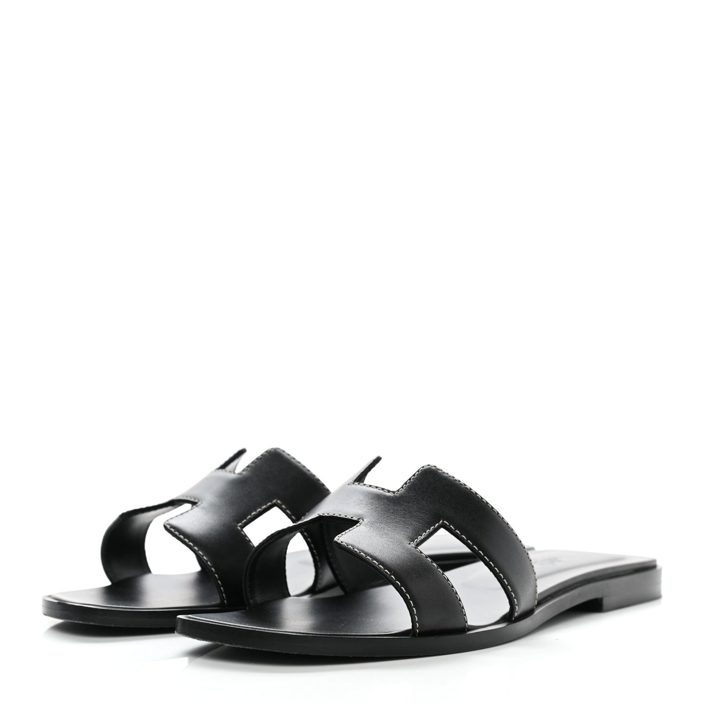 Box Calfskin Oran Sandals 36 Black