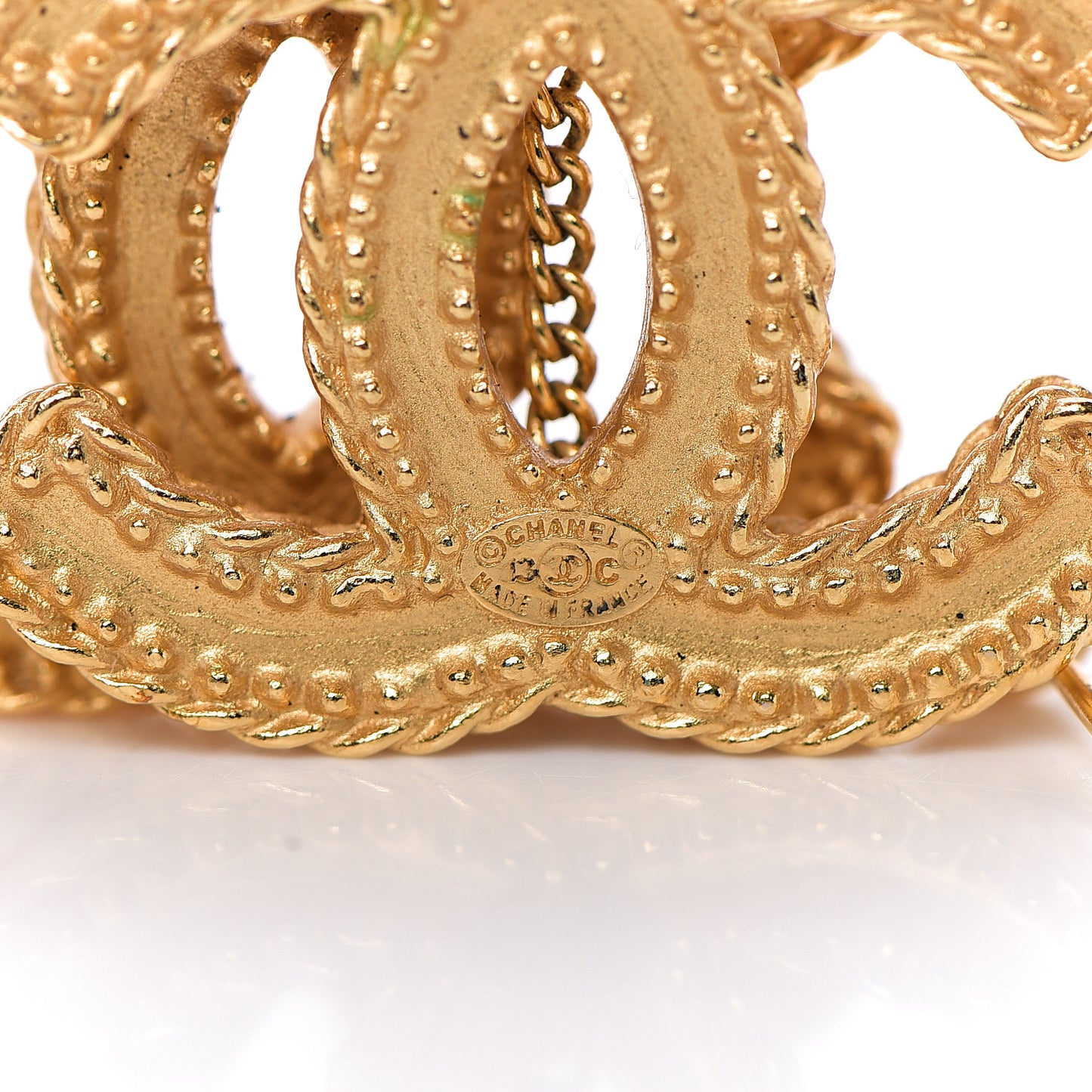CC Drop Earrings Matte Gold