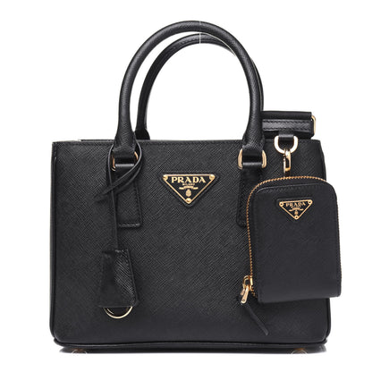 Prada Saffiano Lux Micro Galleria Shoulder Bag Black 1 of 19