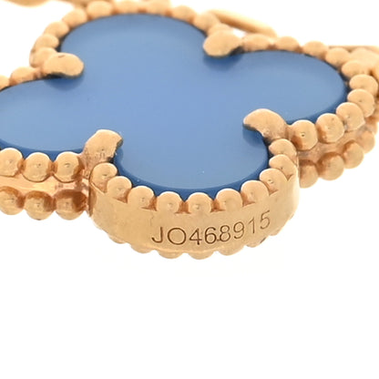Van Cleef & Arpels 18K Yellow Gold Blue Agate 5 Motifs Vintage Alhambra Bracelet 5 of 6