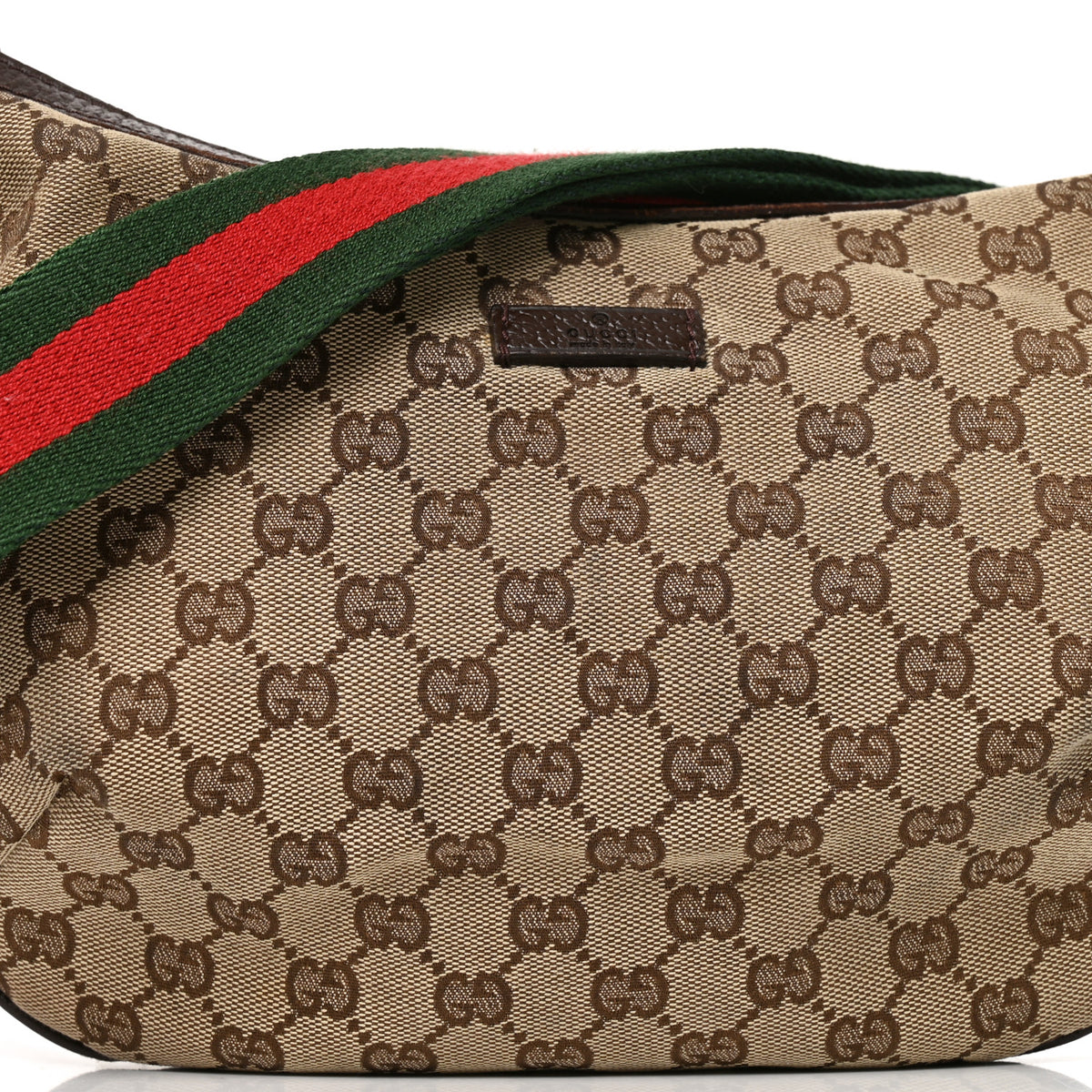 Gucci Monogram Web Medium Half Moon Hobo Dark Brown 8 of 10