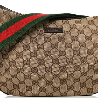 Gucci Monogram Web Medium Half Moon Hobo Dark Brown 8 of 10