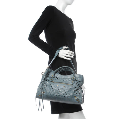 Balenciaga Agneau Classic Hardware Perforated Dot City Tempete 2 of 11