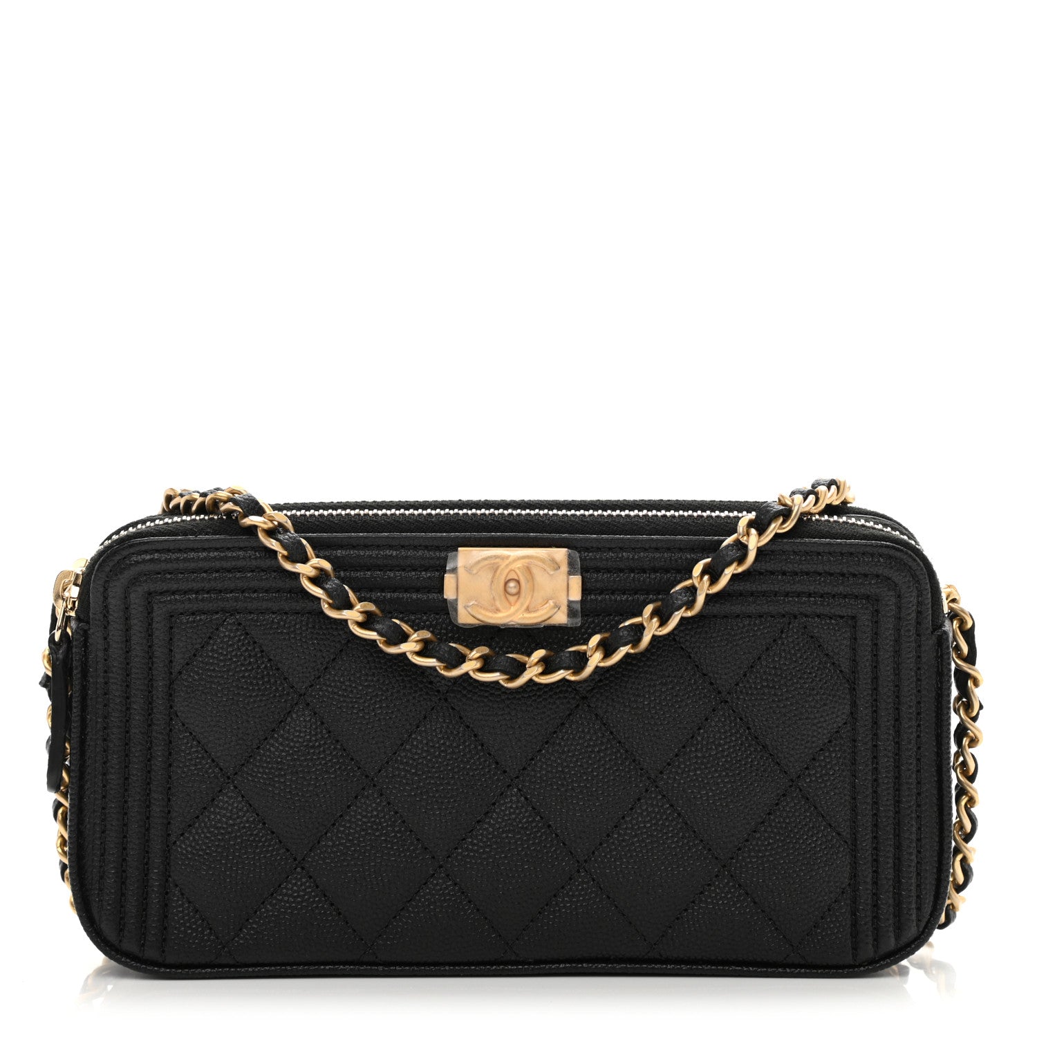 Chanel Caviar Quilted Small Boy Clutch With Chain Black 1 of 12