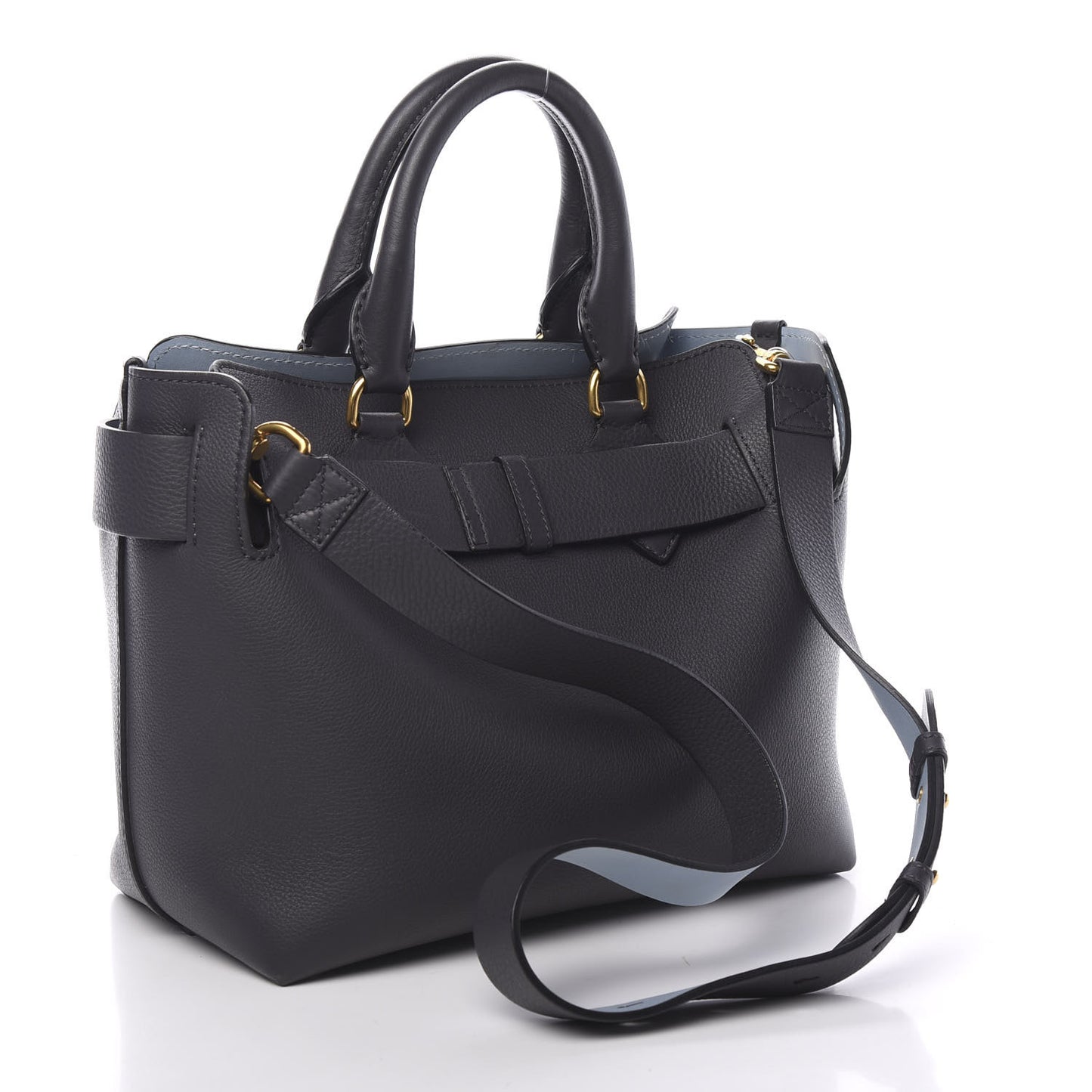 Soft Grain Calfskin Small Belt Bag Charcoal Grey