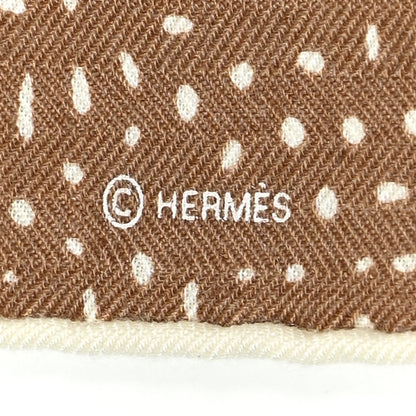 Hermes Silk Cashmere Clair De Lune Shawl 140 Camel White 4 of 5