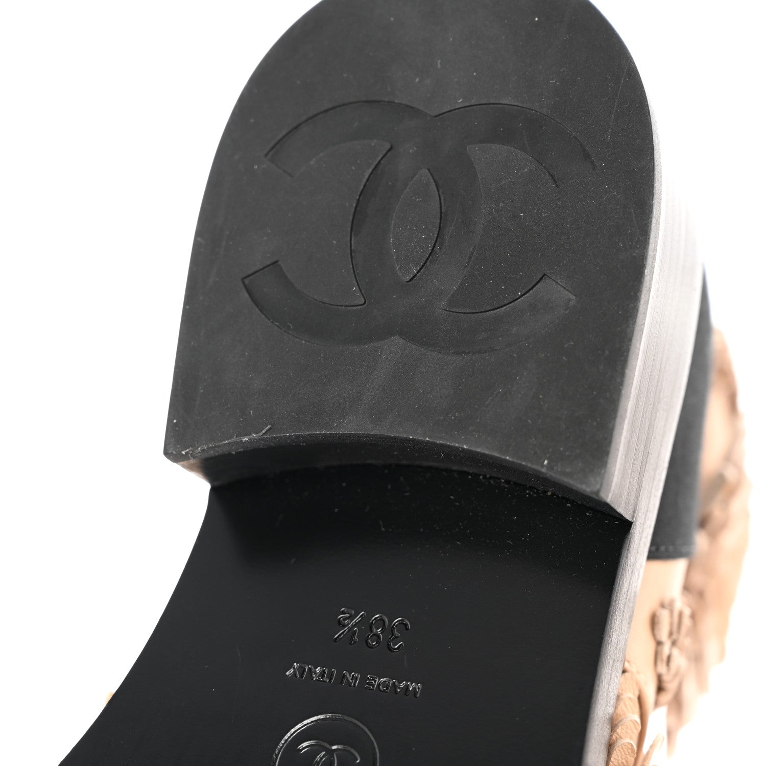Chanel Embroidered Lambskin Grosgrain Lace Up Boots 38.5 Beige Black 10 of 15