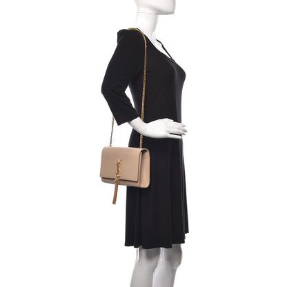 Saint Laurent Smooth Calfskin Medium Classic Monogram Kate Tassel Satchel Dark Beige 2 of 12