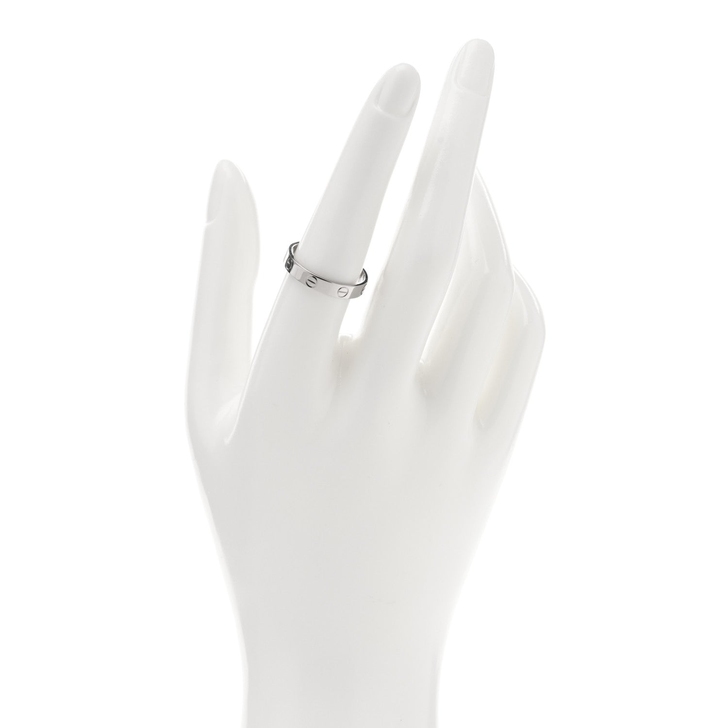 Cartier 18K White Gold 3.5mm LOVE Wedding Band Ring 56 7.5 2 of 5