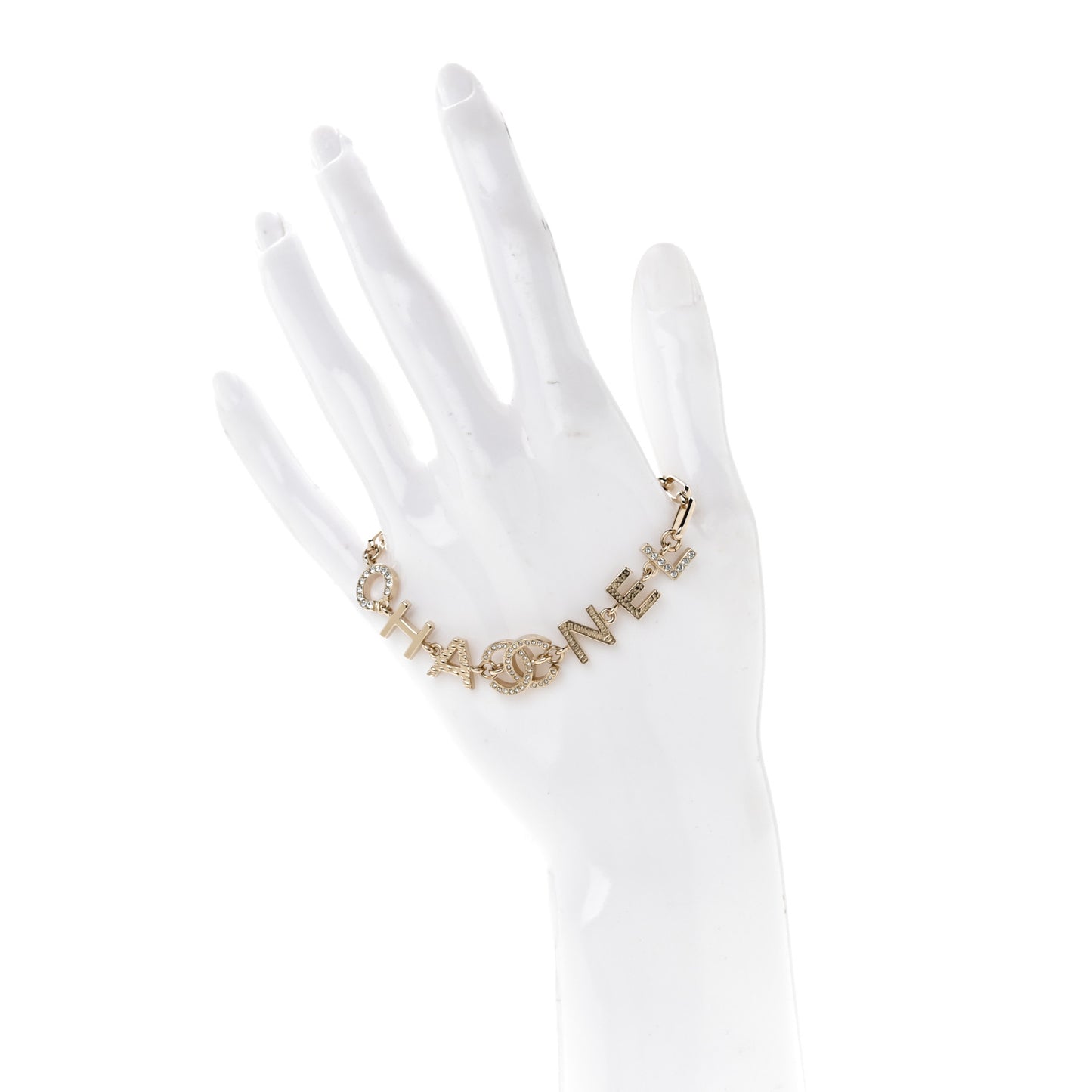 Metal Logo CC Chain Bracelet Gold