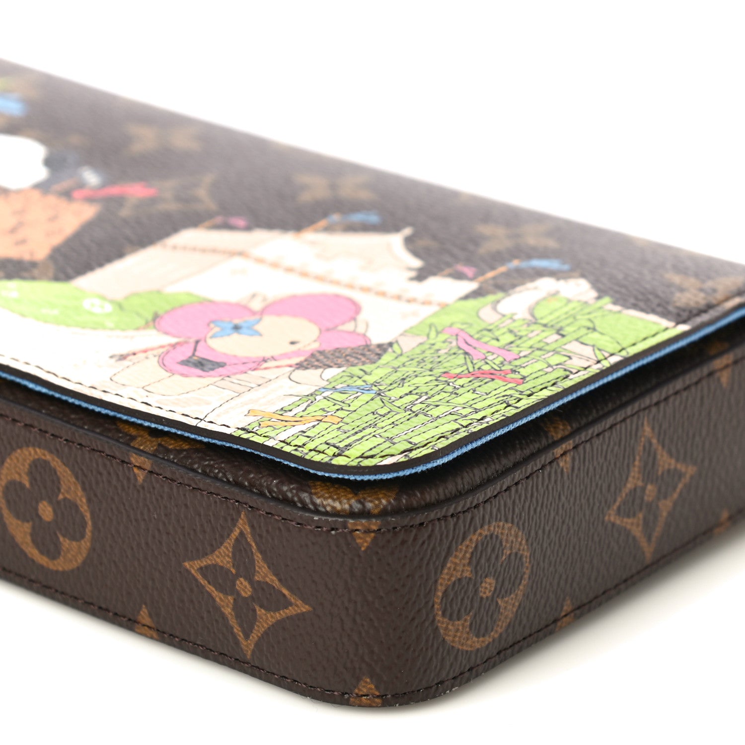 Louis Vuitton Monogram 2021 Christmas Animation China Wall Pochette Felicie Chain Wallet Myosotis Blue 11 of 15