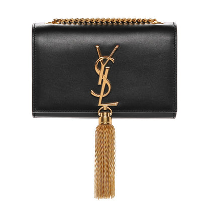Saint Laurent Calfskin Small Classic Monogram Kate Tassel Satchel Black 1 of 6