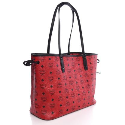 MCM Visetos Medium Reversible Shopper Tote Ruby Red 4 of 12