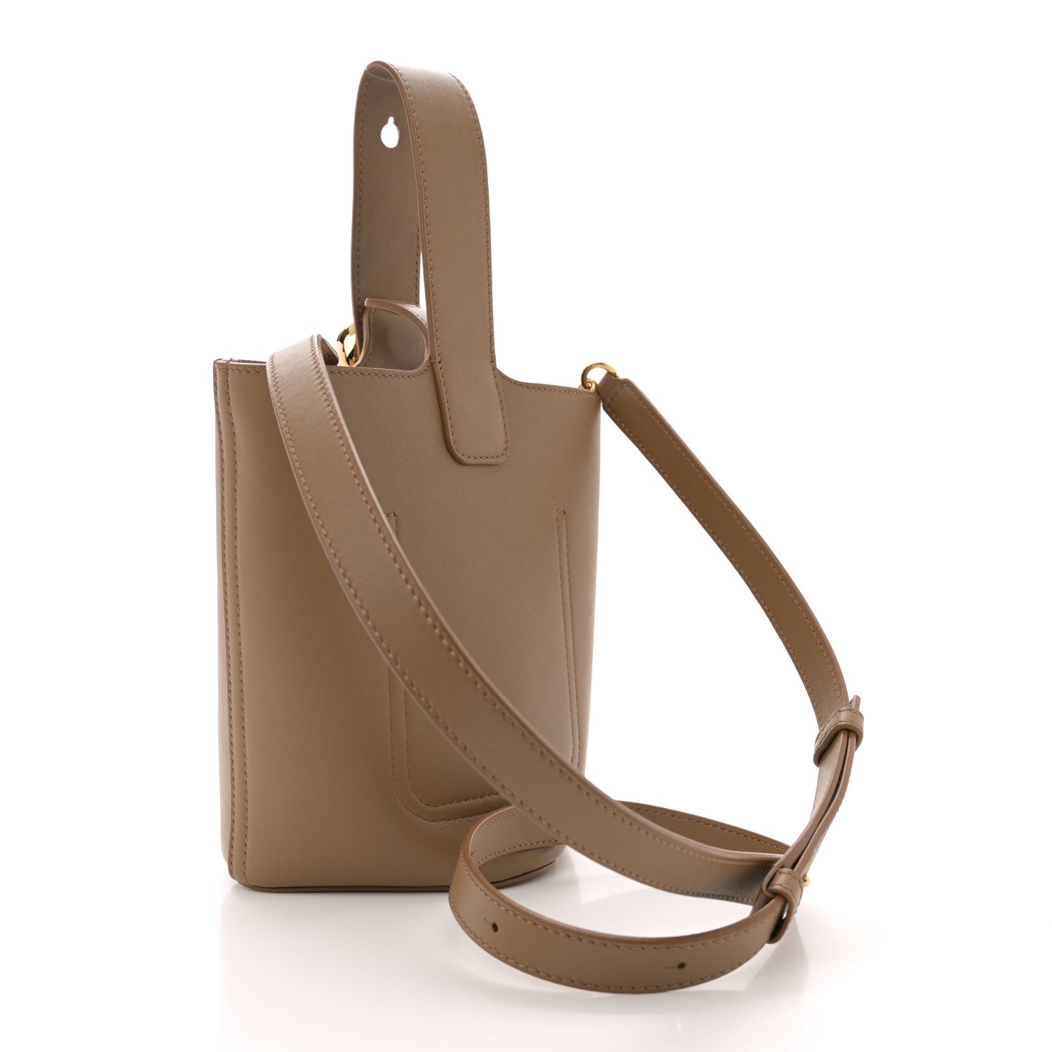 Loewe Smooth Calfskin Mini Pebble Bucket Bag Oak 2 of 9