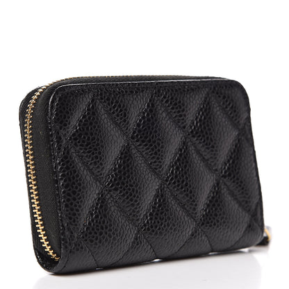 Chanel Caviar Quilted Zip Coin Purse Black 3 of 8