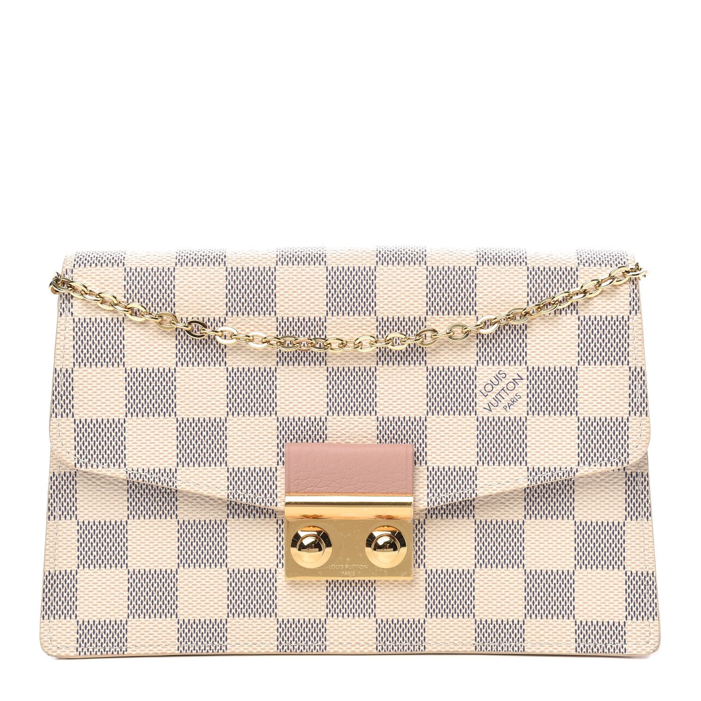 Damier Azur Croisette Chain Wallet Rose Ballerine