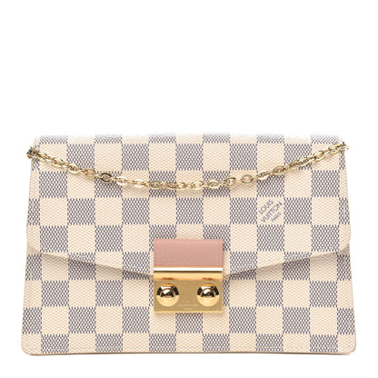 Louis Vuitton Damier Azur Croisette Chain Wallet Rose Ballerine 1 of 9