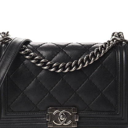 Chanel Calfskin Double Stitch Medium Boy Flap Black 17 of 17