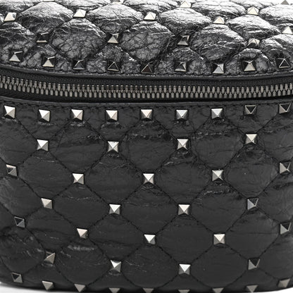 Valentino Garavani Craquele Nappa Rockstud Spike Belt Bag 85 Black 7 of 9