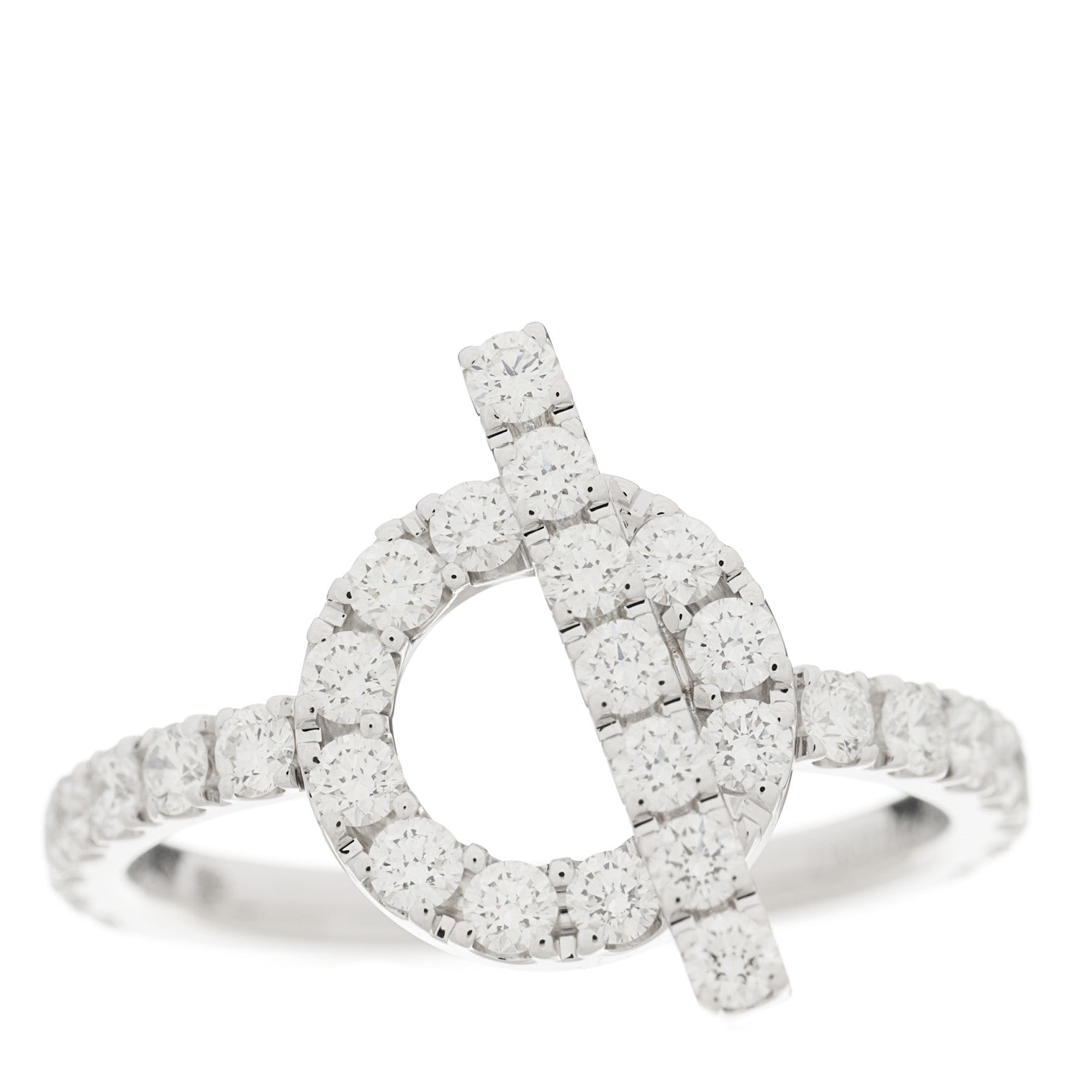 Hermes 18K White Gold Diamond Finesse Ring 53 6.25 1 of 8