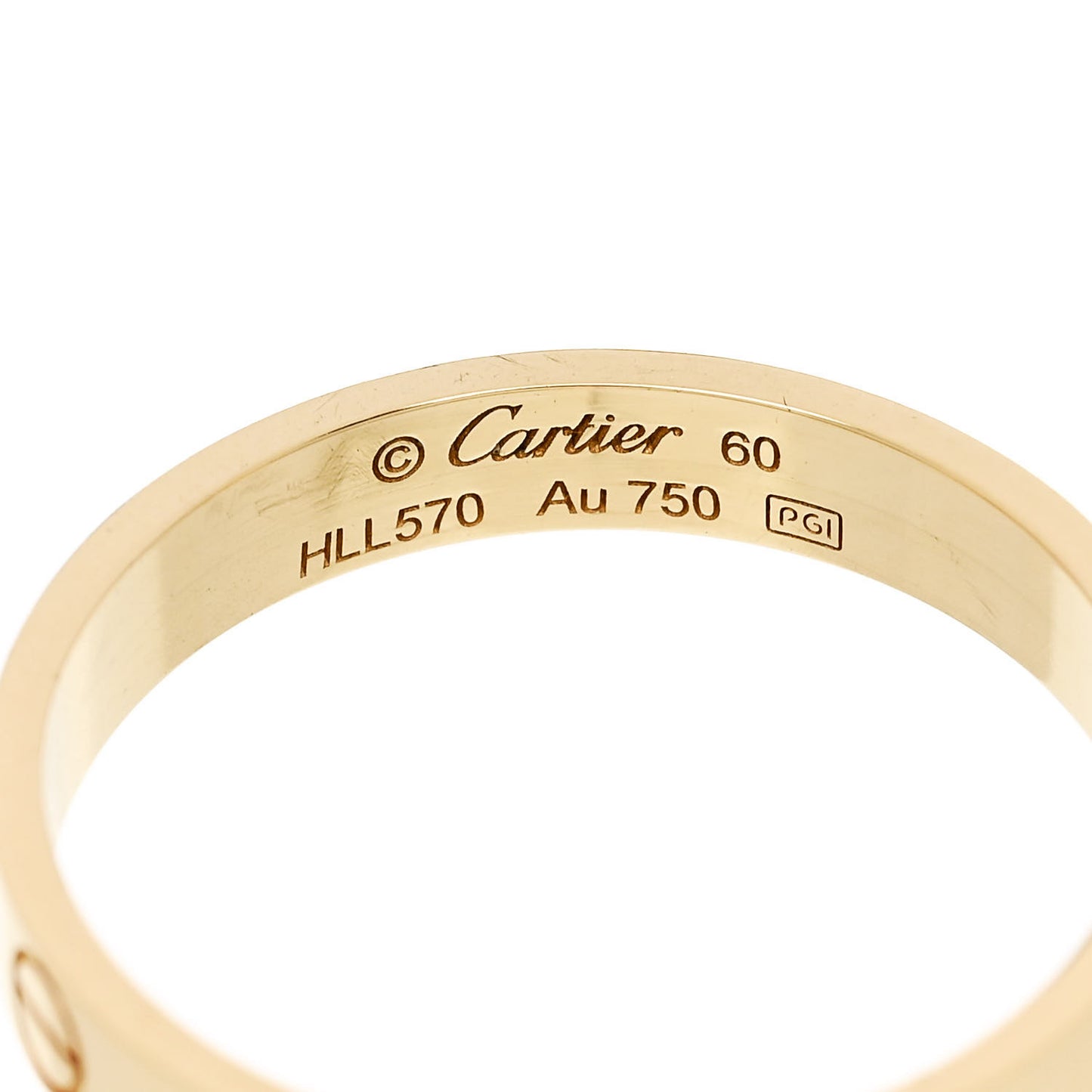 18K Yellow Gold 3.5mm LOVE Wedding Band Ring 60 9.25