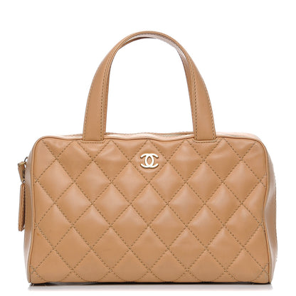 Chanel Lambskin Surpique Shoulder Bag Beige 1 of 10