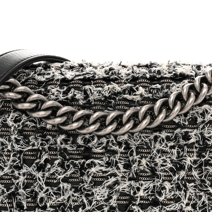 Chanel Tweed Calfskin Medium Boy Flap Black White 8 of 11