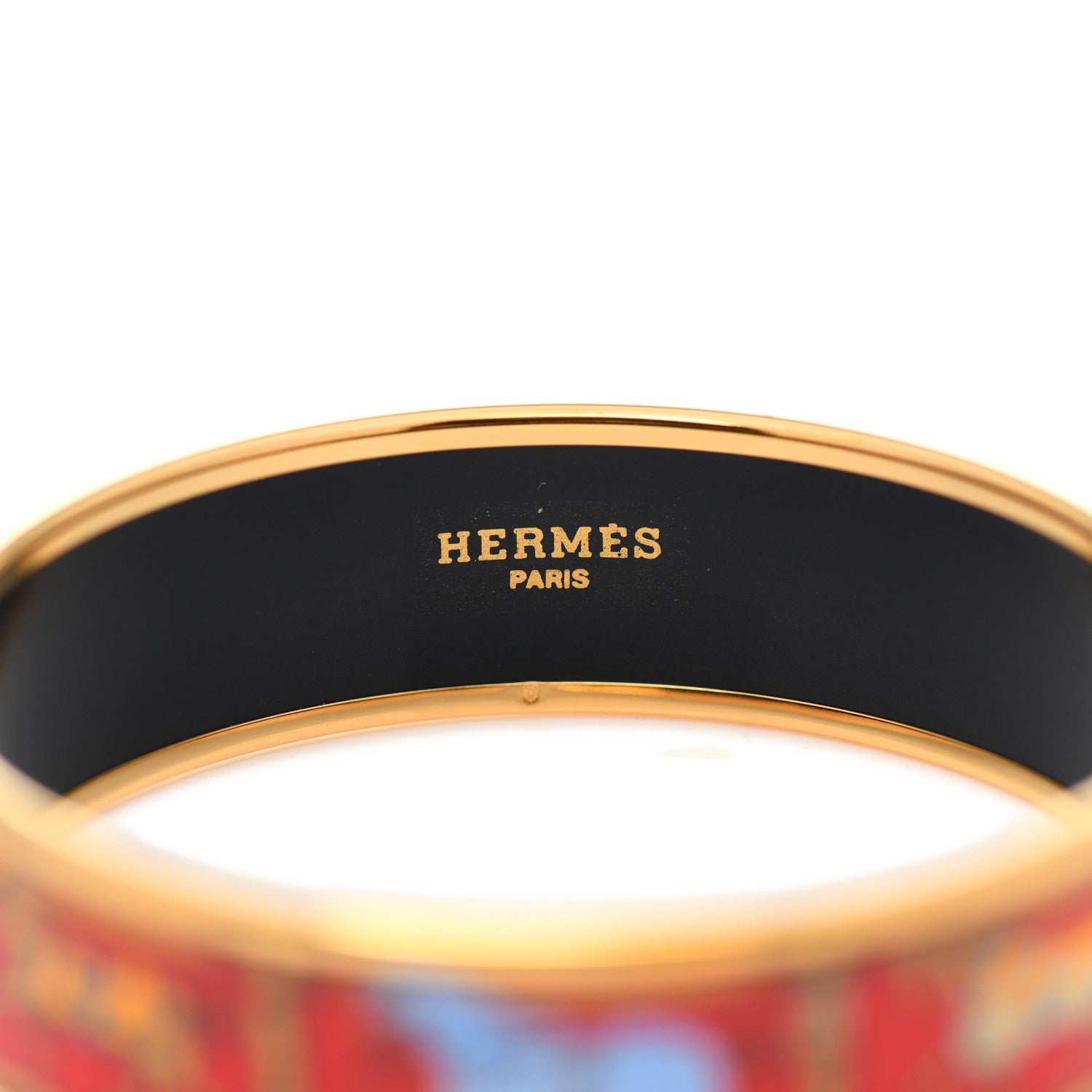 Hermes Enamel Printed Tenues Et Couvertures Wide Bracelet 62 5 of 5